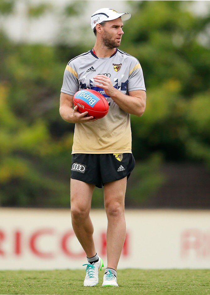 AFL 2016 Training - Hawthorn 080216 MELBOURNE, AUSTRALIA - FEBRUARY 08: Chris Newman, Development Coach of the Hawks looks on during the Hawthorn Hawks training session at the Ricoh Centre in Melbourne, Australia on February 08, 2016. (Photo by Adam Trafford/AFL Media)